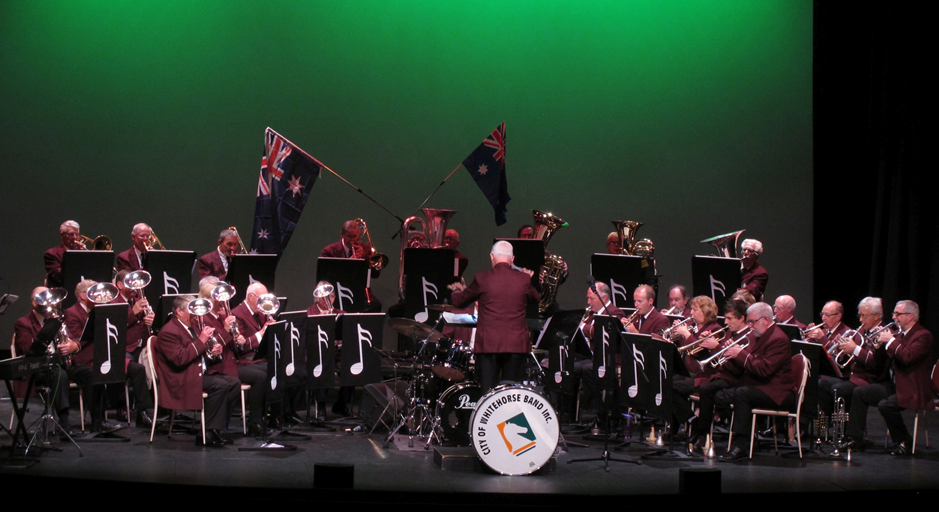 City of Whitehorse Band on stage playing