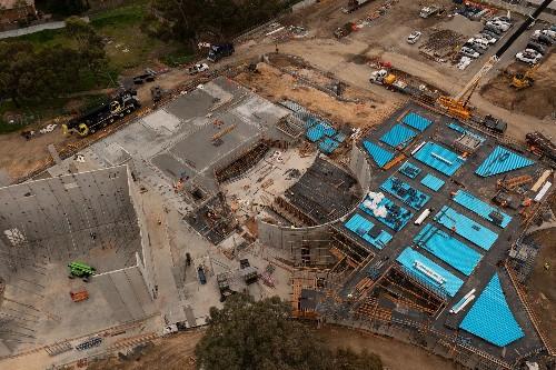 Drone photo of construction.