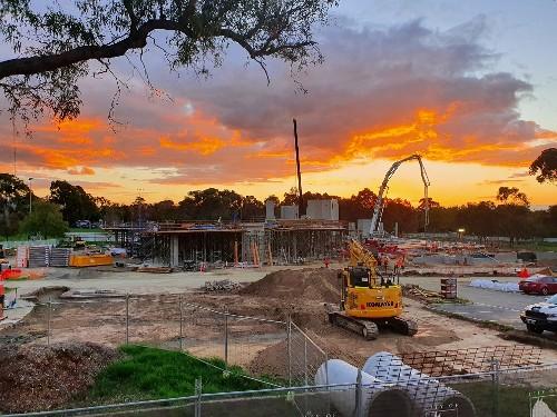 Drone photo of construction.