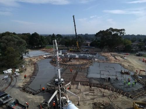 Drone photo of construction.