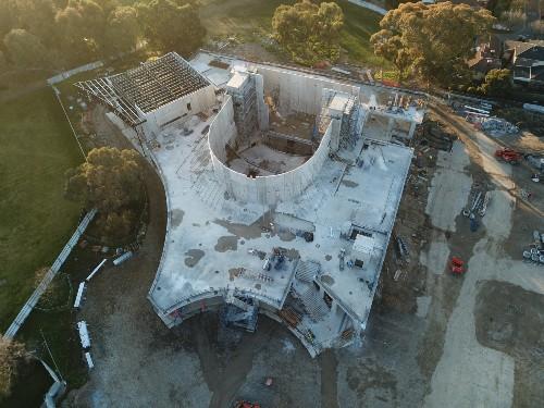 Drone photo of construction.