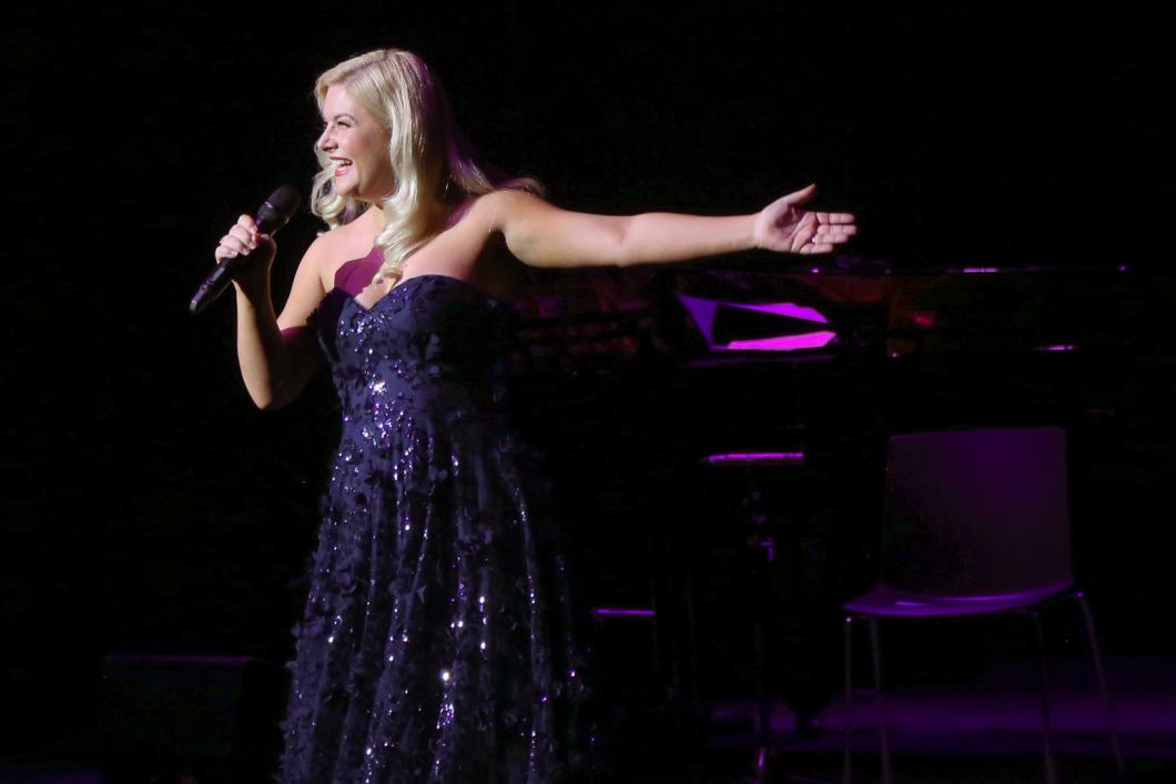 A photo of Lucy Durack performing on Opening Night.