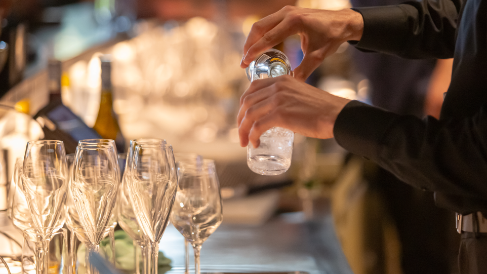 A drink being poured.