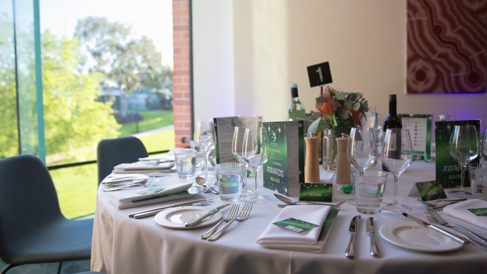 A table is set in The Round's Function Centre