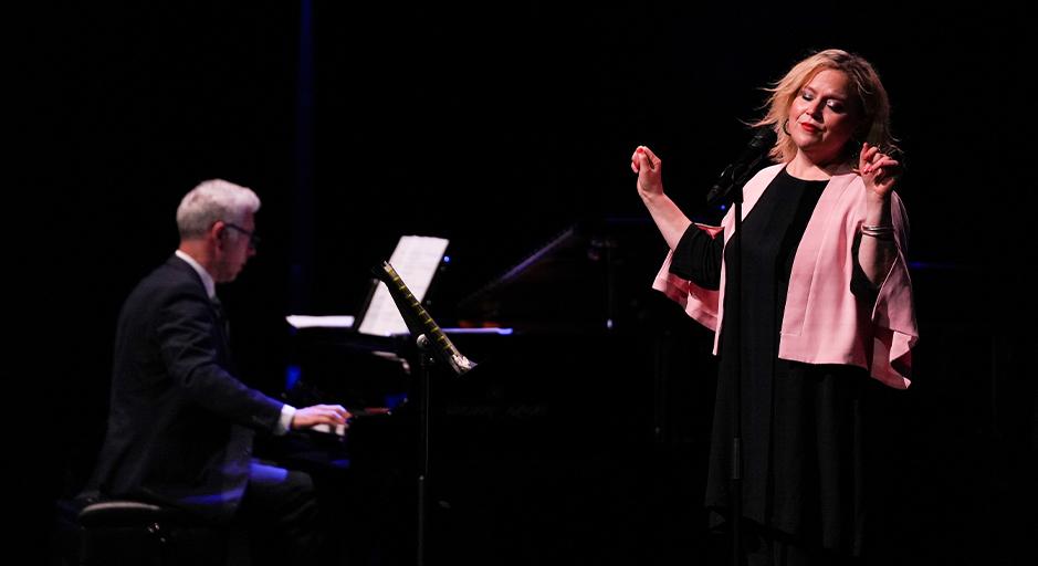 Tamara Kuldin performs on stage at The Round 
